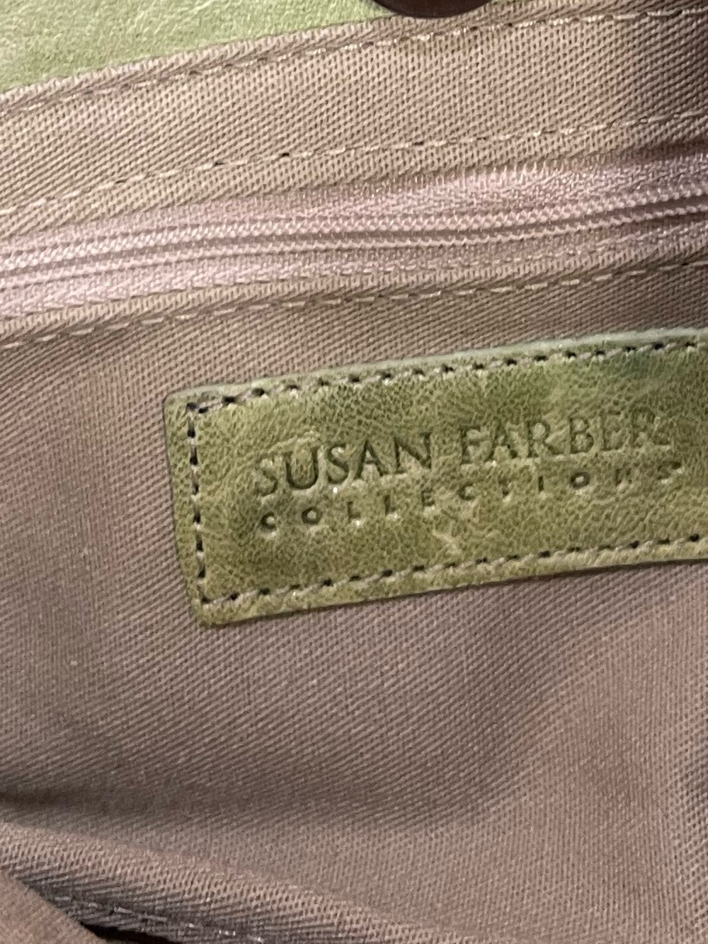 Susan Farber Collections  Green Leather Bow Shoulder Bag - Picture 9 of 16